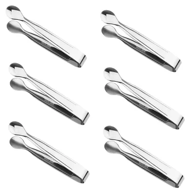 Obrázok produktu pre 8 kusov nerezových servírovacích klieští, mini klieští na servírovanie, vhodné na bufet, svadbu, bar, kuchyňu, grilovanie, piknik, striebornej farby