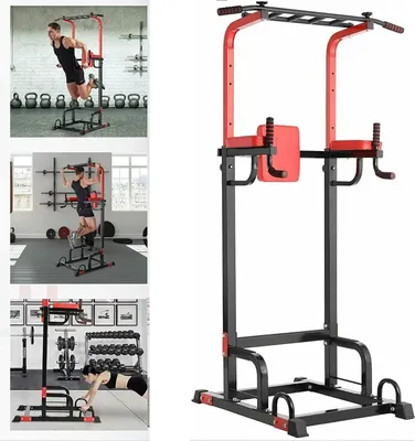 Obrázek produktu pro Posilovací věž - Stanice pro zvedání a ponořování - Volně stojící - Nosnost 200 kg - Vysoko-uhlíková ocel - Domácí trénink