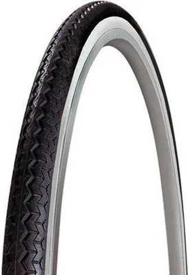 A close-up studio shot of a bicycle tire against a white background.