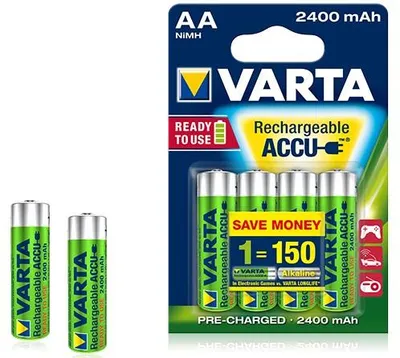 Produktbild von Varta -56756B, Wiederaufladbarer Akku, AA, Nickel-Metallhydrid (NiMH), 1,2 V, 4 Stück(e), 2400 mAh