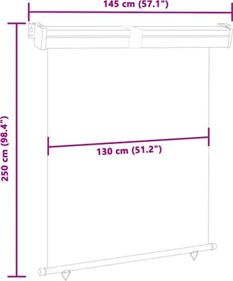 Productafbeelding van vidaXL Balkonzonwering met zijpanelen, 145x250 cm, crème