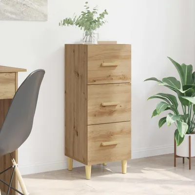 Image de vidaXL Sideboard Chêne Artisan 34,5 x 34 x 90 cm Matériau dérivé du bois