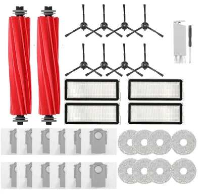 Produktbild von QrevoS Zubehör Ersatz für Roborock Q Revo S, Qrevo Pro Set, Qrevo Plus Saugroboter, 2 Hauptbürste, 8 Seitenbürsten, 4 HEPA Filter, 8 Wischtücher, 12 Staubbeutel, 1 Reinigungsbürste
