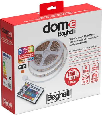 Image de Beghelli Smart WiFi LED Strip RGB+WCCT 12W, 5 mètres, IP44, Dynamic Light
