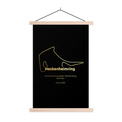 Produktbild von MuchoWow® Textilposter Deutschland - Formel 1 - Rennstrecke 120x180 cm mit holzfarbenen Rahmen - Textil-Plakat