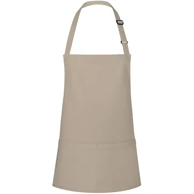Produktbild von Karlowsky BLS6 | Kurze Latzschürze Basic mit Schnalle und Tasche - Farbe: Sand (ca. Pantone 7528C) - Größe: 75 x 60 cm