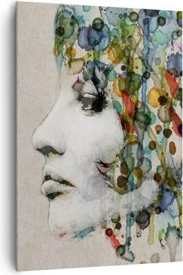 Produktbild von Bild auf Leinwand - Leinwandbild - Einteilig - Gesicht Frau - 70x100cm - Wand Bild - Wanddeko - Wandbilder - Leinwanddruck - Kunstdruck - Wanddekoration - Leinwand bilder - Wandbild - PA70x100-3533