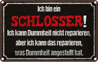 Produktbild von vianmo Blechschild 20x30 cm bin Schlosser kann reparieren Beruf Arbeit