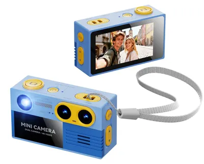 Produktbild von ZELURXX Kinderkamera 4K Mini Digitalkamera mit Dual-Kamera, Schlüsselanhänger, Nachtlicht, tragbare Kamera für Kinder Geschenk, Blau