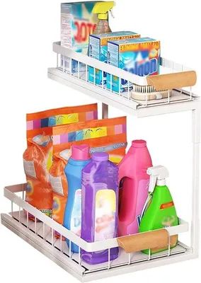 Produktbild von Famanu Untertisch-Organizer mit 2 Ablagen - L-förmiges Design