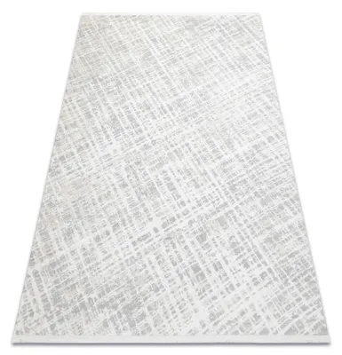 Image de Tapis moderne DUKE 51550 crème / gris - Treillis, structuré, très doux, franges gris 200x290 cm