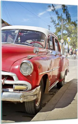 Produktbild von Bilder auf glas - Einteilig - Chevrolet Auto Havanna - 50x70cm - Glasbilder - Wandbilder - Bilder - zum Aufhängen bereit - Wanddekoration aus Glas - Glas Bilder - Wandbild auf Glas - GPA50x70-2411