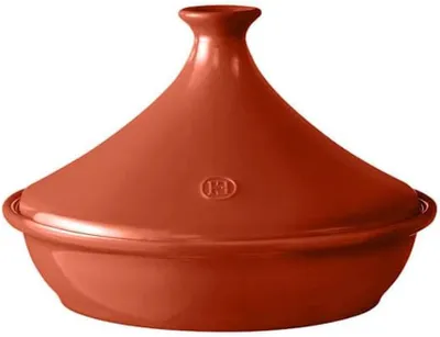 Productafbeelding van Tagine Schaal - Stoofpot Pan - Exotisch Koken - Gelijkmatige Warmte - 32 cm - Terracotta