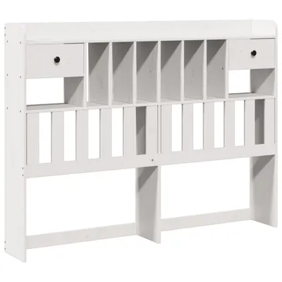 Produktbild von Kopfteil mit Stauraum Weiß 160 cm Massivholz Kiefer