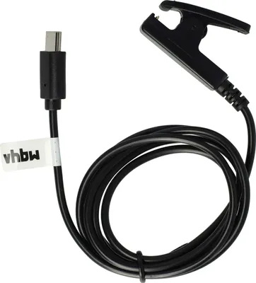 Produktbild von vhbw USB Ladekabel kompatibel mit Garmin Forerunner 230 010-03717-44 Smartwatch Fitnesstracker - Ladestation Schwarz, 100 cm