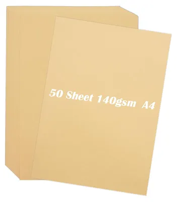Productafbeelding van Bruin knutselpapier - 140 g/m² - Geschikt voor handwerk en printers - 50 vellen - A4 - 29,7 x 21 cm