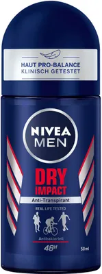 Image de Nivea for Men Déo Dry Impact Roll On protection 48h 50ml pack de 6