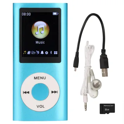 Produktbild von 32GB MP3-Player Musik-Player mit Bluetooth HiFi Sound HD-Lautsprecher Diktiergerät Blau