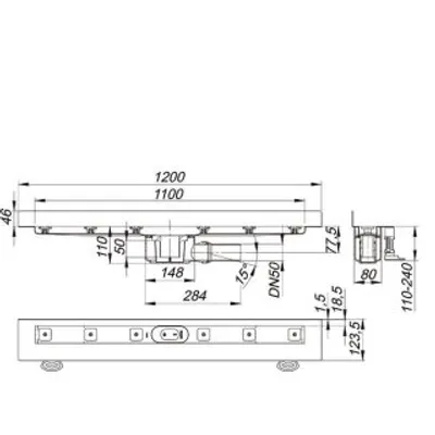 Produktbild von Dallmer Duschrinne CeraLine W 1100mm, DN50