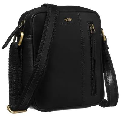 Obrázek produktu pro Peterson pánská crossbody taška z přírodní kůže černá 19x16 cm