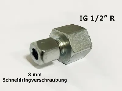 Obrázok produktu pre Skrutkovacie kovanie 1/2" R x 8 mm rezný krúžok Adaptér pre plynový sporák Plynová varná doska