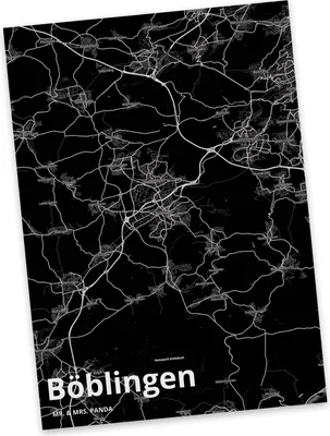 Produktbild von Mr. & Mrs. Panda Postkarte Böblingen - Geschenk, Ansichtskarte, Fotokarte, Stadt, Postkarten, Dorf Karte Landkarte Map Stadtplan, Ansichtskarten, Grußkarte
