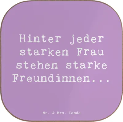 Produktbild von Mr. & Mrs. Panda Untersetzer Glas Spruch Hoffnung Freundinnen - Lavendeltraum - Geschenk, Stimmung, Getränkeuntersetzer, Tassenuntersetzer, Zitate Freundschaft, Zitat