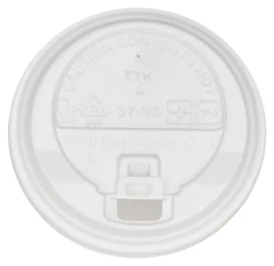 Produktbild von 500x Domdeckel mit Verschlußklappe weiß für Pappbecher COFFEE TO GO 90mm Ø