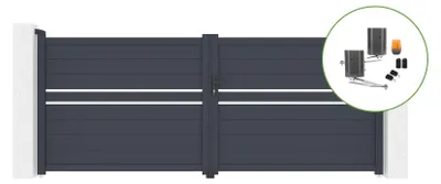 Produktbild von Flügeltor 3,5 m CIMONE H.140 cm Aluminium + BUNKER B500 Motorisierung