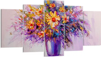 Produktbild von Bild auf Leinwand - Leinwandbild - Blumen Vase - 160x85cm - Wand Bild - Wanddeko - Wandbilder - Leinwanddruck - Bilder - Kunstdruck - Wanddekoration - Leinwand bilder - Wandkunst - EA160x85-4112