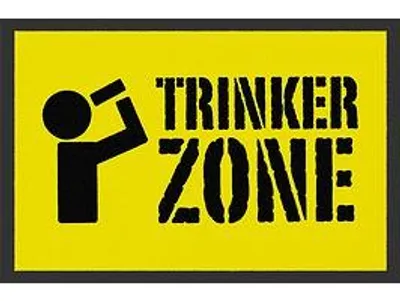 Produktbild von Fußmatte- Trinker Zone, Spruchmatte, Türmatte, Schmutzmatte, Sauberlaufmatte,