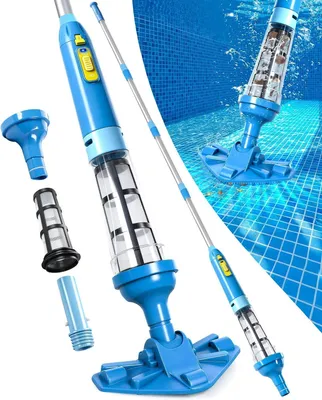 Imagen del producto de Aspiradora para piscinas - Limpiador inalámbrico - Piscina limpia - Potente succión - 90 minutos de batería - Azul