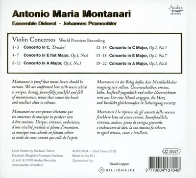 Produktbild von Montanari: Violinkonzerte