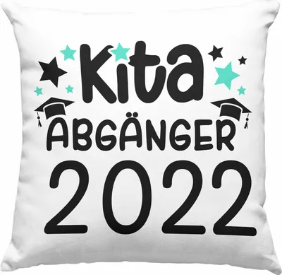 Produktbild von Trendation - Kita Abgänger 2022 Schulstart Deko-Kissen mit Füllung 40x40 Geschenk Jungen Mädchen Einschulung Schulanfang Erster Schultag (Grün)