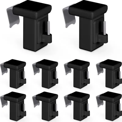 Produktbild von Klemmträger Schwarz 10er-Pack, Fensterhaken Dekohaken für Fensterdekoration und Vitragestangen, kein Bohren oder Kleben, für 10–27 mm Rahmenstärke