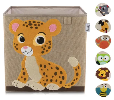 Produktbild von Lifeney Kinder Aufbewahrungsbox I praktische Aufbewahrungsbox für jedes Kinderzimmer I Kinder Spielkiste I Niedliche Spielzeugbox I Korb zur Aufbewahrung von Kinder Spielsachen (Tiger dunkel)