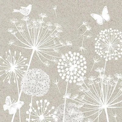 Produktbild von PAPSTAR Servietten 1/4-Falz, 33x33 cm beige, "Meadow" Design | Folie (30 Stück)
