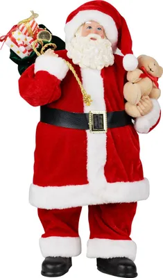 Obrázek produktu pro MagicHome Vánoční dekorace, Santa s dárky a medvídkem, červená, 46 cm