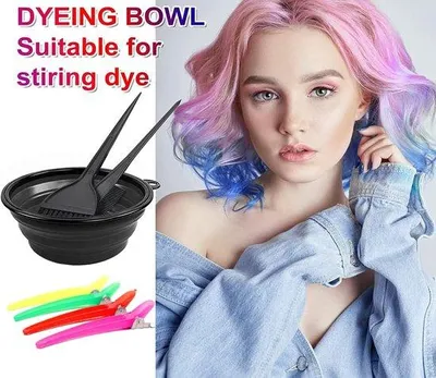 Produktbild von Famanu Haarfärbeset 7-teilig mit Bürsten, Schale und Stylingzubehör - Schwarz