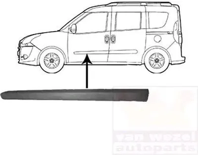 Immagine prodotto di VAN WEZEL Modanatura per porta anteriore sinistra Modanatura per FIAT DOBLO Furgone/Station wagon (263) 1638423