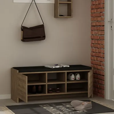 Produktbild von Skye Decor, Zulla- Zulla HMS, Dunkle,eichenfarbig, Schuhschränke, 43x110x37 cm, 100% Melaminbeschichtete Partikelplatte