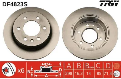 Produktbild von TRW Bremsscheiben (2 Stück) Hinterachse DF4823S