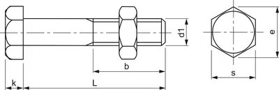 Produktbild von DIN601 4.6 M10x 80 verzinkt-blau Mutterschraube (Bauschraube)