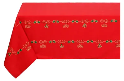 Tischdecke 150x250 cm, 100% Baumwolle, Weihnachtswünsche