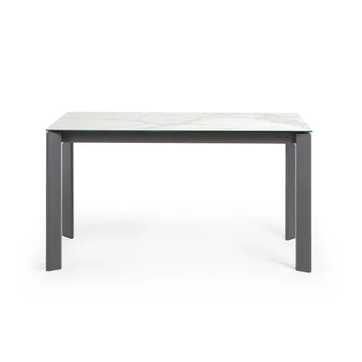 Produktbild von Tisch Axis ausziehbar 140 (200) cm Keramik Weiß anthrazit Beine