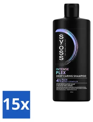 Produktbild von 15 x Syoss Intense Plex Shampoo - Tiefenreparatur für strapaziertes Haar - 440 ml - Vorteilspackung - 15 Stücke