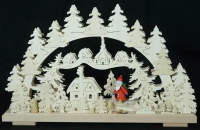 Produktbild von Schwibbogen mit Weihnachtsmann und Beleuchtung BxHxT 50x31x7cm NEU