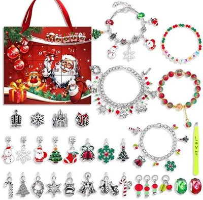Produktbild von Weihnachtsarmbänder – Bastelset für Mädchen, Adventskalender mit Schmuck