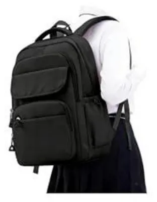 Productafbeelding van Rugzak voor meisjes en jongens, tienerrugzak, damesrugzak, dagrugzak, reiskoffer, schooltas, 14-inch laptoprugzak, waterdichte rugzak, schoolrugzak, college. Kleur: zwart