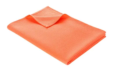 Produktbild von WOHNWOHL® Waffel Decke l Tagesdecke l Wohndecke l 100% Baumwolle l , Farbe:Koralle, Größe:150 x 200 cm